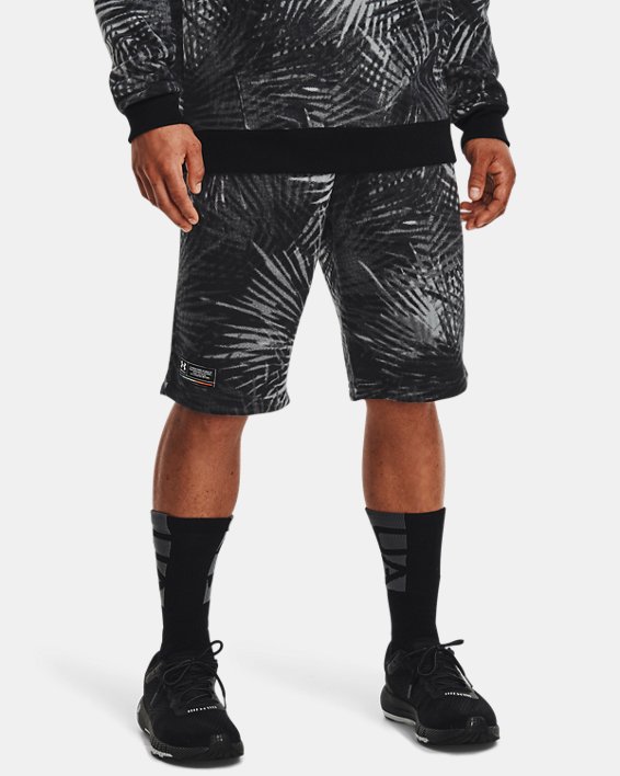 Men's UA Rival Fleece Sport Palm Shorts in Black image number 0